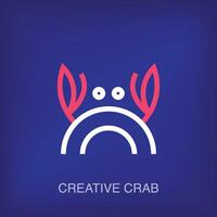 Creative linear crab icon design vector