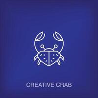 Creative linear crab icon design vector