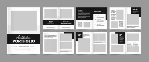 portfolio architecture template a4 portfolio brochure vector