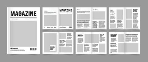 Magazine Layout Template Black and White Design vector