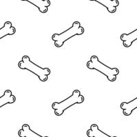 hand drawn seamless pattern of bones black vector