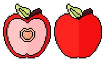 pixel apple with outline vector