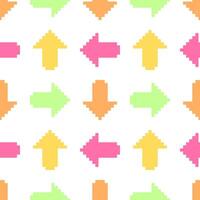 Seamless pattern of colorful pixel arrow signs vector