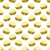 burger seamless pattern on food theme vector