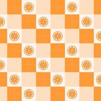 Orange Citrus Pattern Background. Fresh Citrus Fruit Pattern with Geometric Design. vector