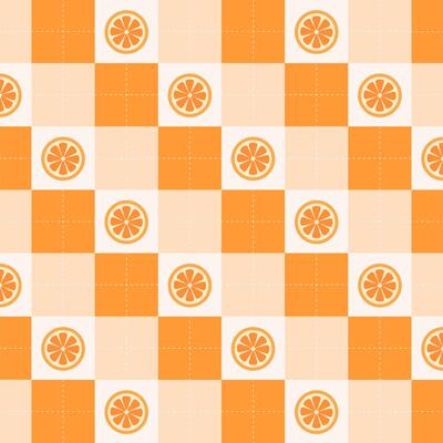 Orange Citrus Pattern Background. Fresh Citrus Fruit Pattern with Geometric Design.