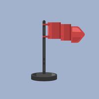 red flag in pole with design. vector