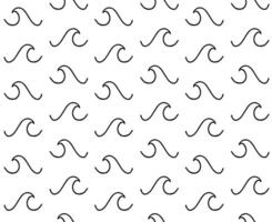 Seamless pattern of doodle sketch sea wave vector