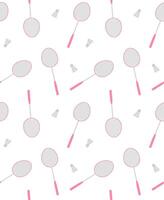 Seamless pattern of flat pink badminton vector
