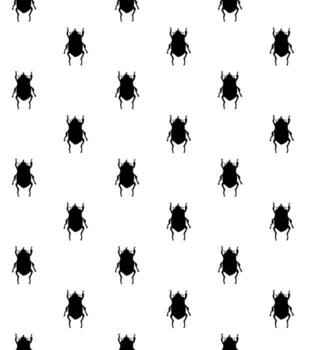 Seamless pattern of sketch bug beetle vector