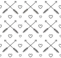Seamless pattern of Valentines cupid arrow vector