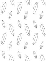 Seamless pattern of sketch surfboard vector