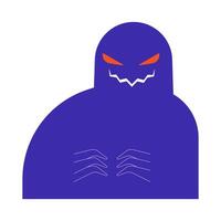 Silhouette monster evil smiling 2D cartoon character. Spooky shadow with sharp teeth isolated flat personage white background. Creepy paranormal creature smirking color spot illustration vector