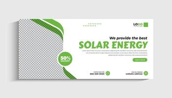 Solar Energy social media post or web banner template design vector
