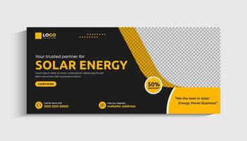 Solar Energy social media post or web banner template design vector