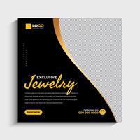 Jewelry social media post or web banner template design vector