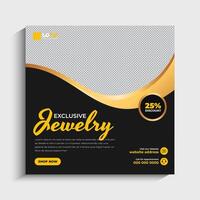 Jewelry social media post or web banner template design vector