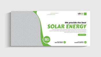 Solar Energy social media post or web banner template design vector