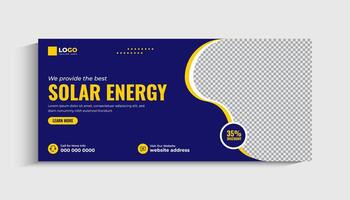 Solar Energy social media post or web banner template design vector