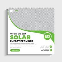 Solar Energy social media post or web banner template design vector
