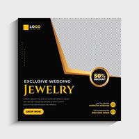 Jewelry social media post or web banner template design vector