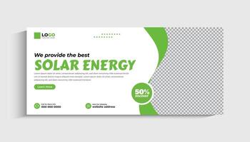Solar Energy social media post or web banner template design vector