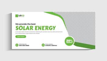 Solar Energy social media post or web banner template design vector