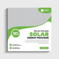 Solar Energy social media post or web banner template design vector