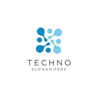 Molecule logo with technology concept vector