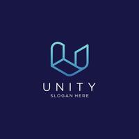 Technology logo with modern square concept vector