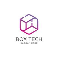 Technology logo with modern square concept vector