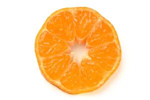 slice of juicy tangerine on a white background 1 photo