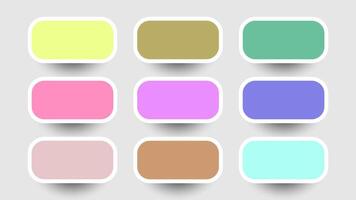 paquete de plano color paleta vector
