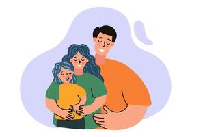Father Embracing Son With Joyful Expressions in Colorful Illustration vector