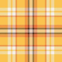 Plaid check pattern in orange and red colors. Seamless fabric texture. Tartan textile print. vector