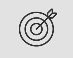 Target icon . Darts board with arrow isolated. vector