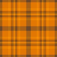 Classy texture check tartan, woman fabric seamless textile. Seasonal plaid pattern background in orange and bright colors. vector