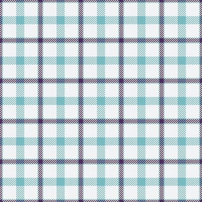 Proud tartan texture plaid, tailor check fabric. Twill textile background pattern seamless in white and cyan colors.