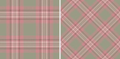 Seamless texture plaid of textile check with a tartan background pattern fabric. Set in earth colors for latest trends in modern everyday fashion prints. vector