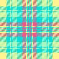 Gingham texture pattern seamless, royalty tartan background. Coloured check plaid fabric textile in teal and yellow colors. vector
