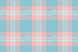 Canadian tartan seamless texture, satin background check textile. Give plaid pattern fabric in light and cyan colors. vector