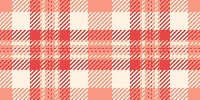 Dye fabric seamless check, native background pattern texture. Display tartan plaid textile in red and old lace colors. vector