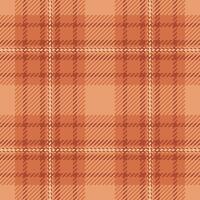 Flannel check tartan , native texture plaid seamless. Herringbone textile fabric background pattern in orange and red colors. vector
