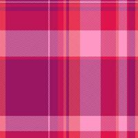 Peach textile background tartan, doodle seamless fabric. Warp plaid texture check pattern in pink and red colors. vector