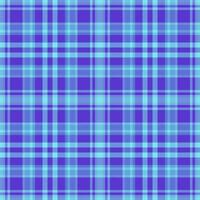Quality seamless tartan, skill check background textile. Strip fabric texture plaid pattern in cyan and indigo colors. vector