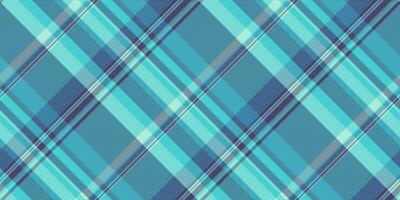 Packing fabric texture pattern, luxurious plaid textile. Korean check seamless background tartan in medium turquoise and indigo colors. vector