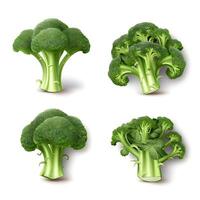 Fresh broccoli isolated on white background, top view. photo