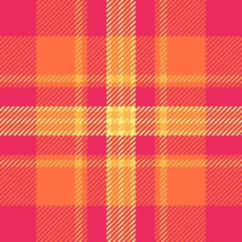 modelo modelo sin costura tartán, paño textil textura tartán. parte tela antecedentes cheque en rojo y ámbar colores. vector