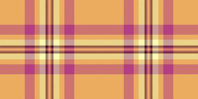 Neat tartan seamless plaid, rest pattern fabric check. Template background textile texture in orange and pink colors. vector