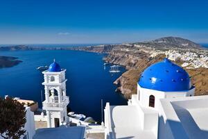 View of Oia on the island of Santorini in Greece photo